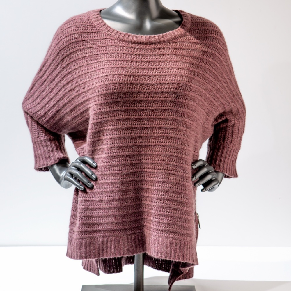 ZADIG AND VOLTAIRE BOXY RIB CASHMERE SWEATER